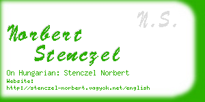 norbert stenczel business card